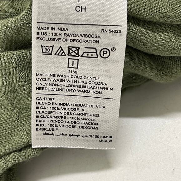 Old Navy Blouse Womens Size S Green Bohemian Boho Hippie Prairie Tunic Top - Picture 7 of 7